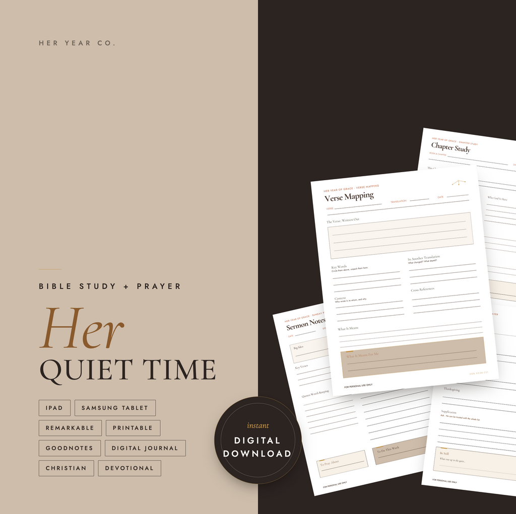 Her Quiet Time – Digital Bible Study & Prayer Journal for GoodNotes, iPad, Printable